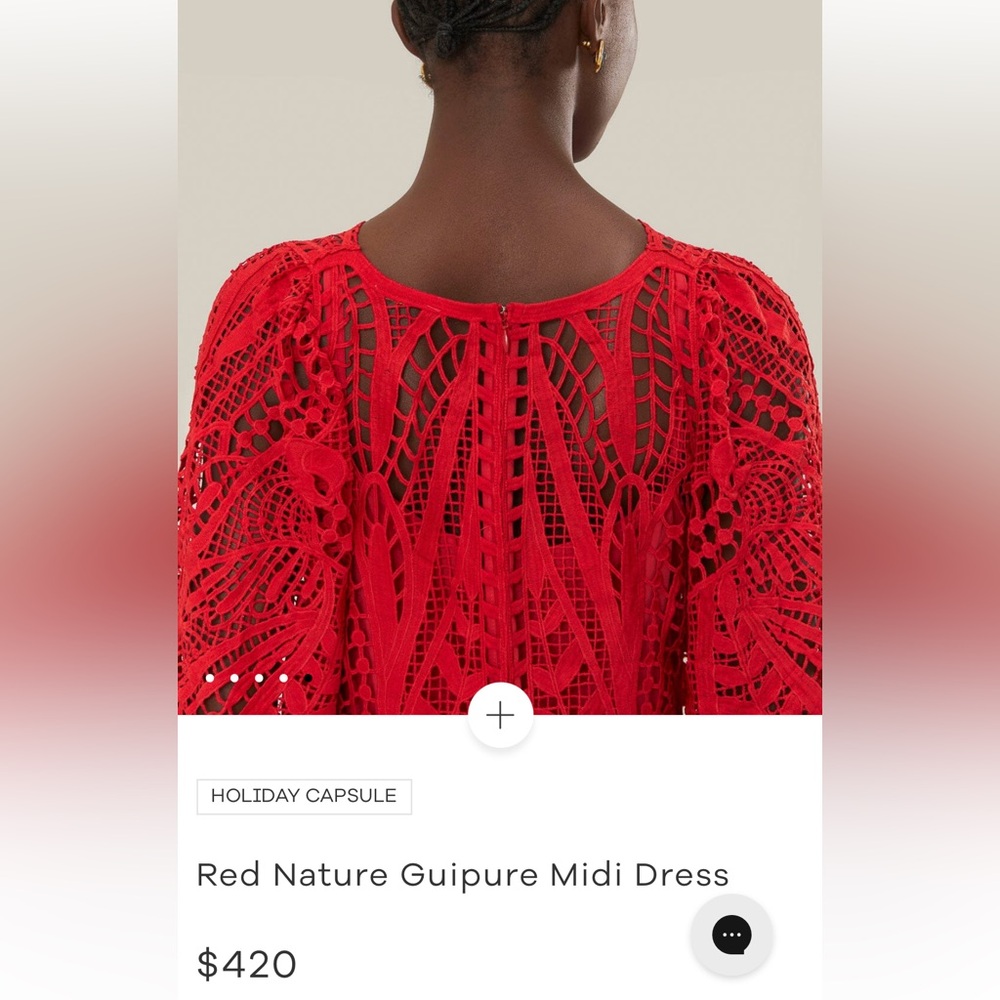 Farm Rio Red Nature Guipere Dress New with Tags